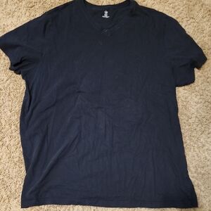 4XLT Harbor Bay Men's Black V-Neck Shirt